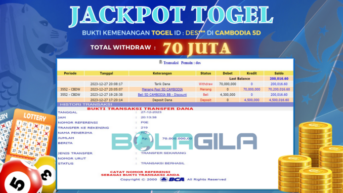 BUKTI JP BOLAGILA #581